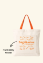 Green Vanna – The Celestial Self Tote Sagittarius | Orange Zodiac Canvas Bag | 300 GSM Cotton | Dual Pocket Tote
